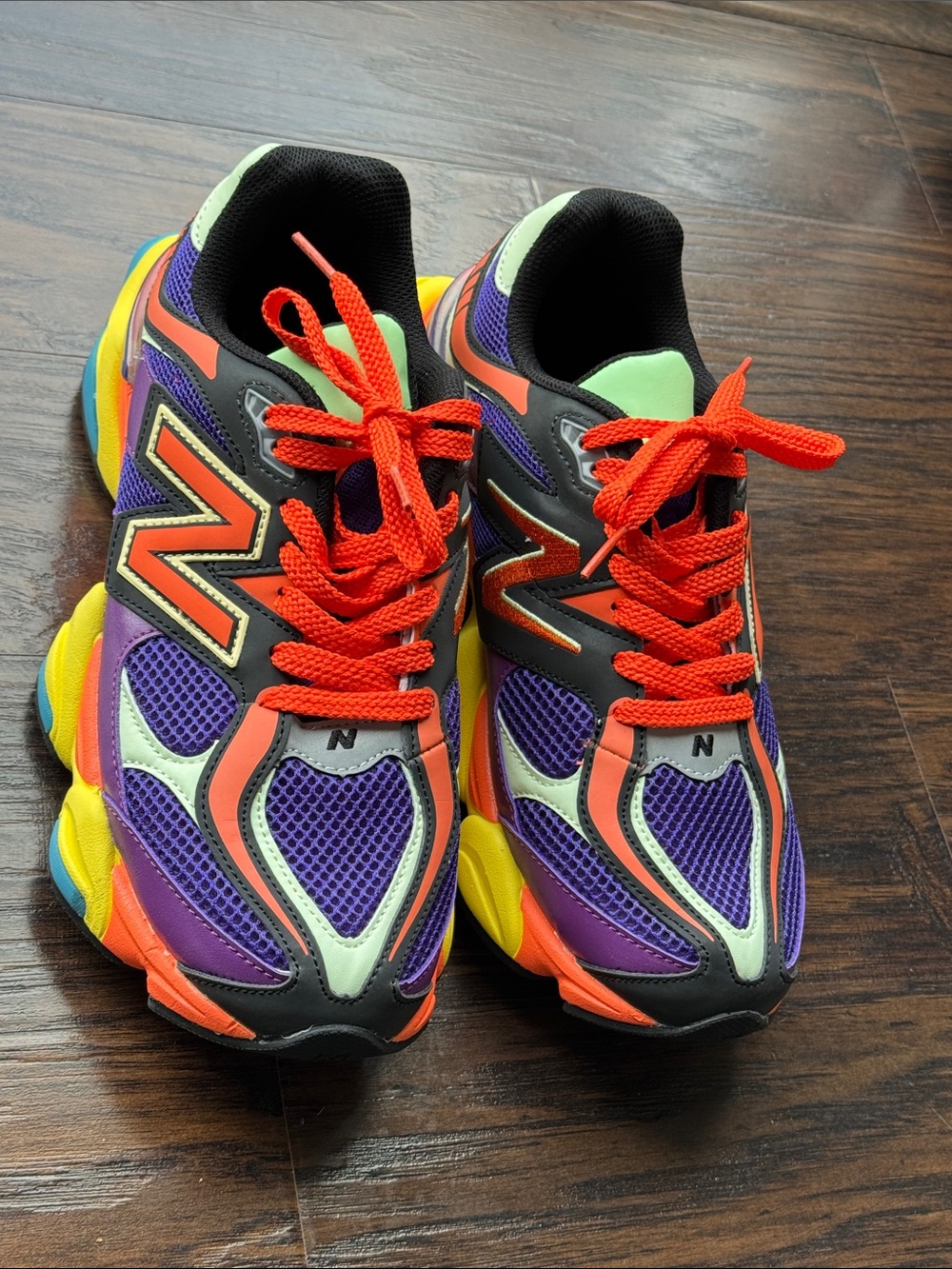New Balance Purple, Red & Yellow Men’s Athletic Sneakers - Picture 3 of 14